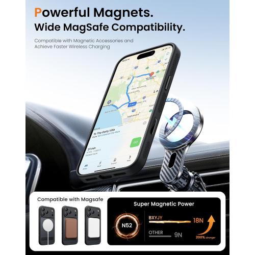 for iPhone 17 Pro Case with Stand, Magnetic Compatible with MagSafe, Camera Control Button, Full Lens Protection, Rugged Military Grade Drop, Translucent Matte Slim Case for iPhone 17 Pro, Black