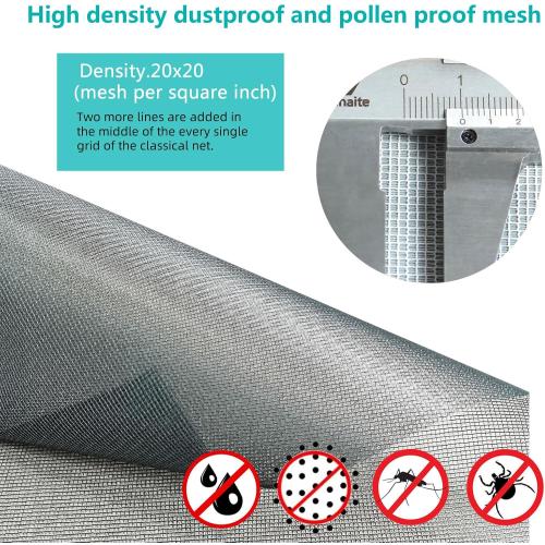High Density dustproof and Pollen Proof net Window Screen mesh roll Used to Replace Screen Windows and Doors (Grey high-Density mesh,787''×57''(2000×145cm)