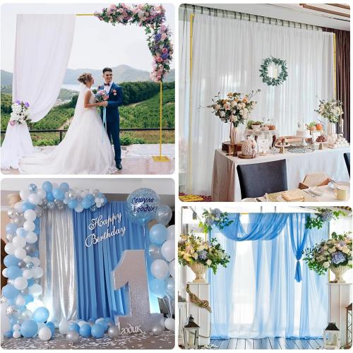 Fomcet 10FT x 10FT Backdrop Stand Heavy Duty with Base, Gold Portable Adjustable Pipe and Drape Kit, Square Metal Arch Party Frame for Wedding Birthday Parties Banquet Decorations