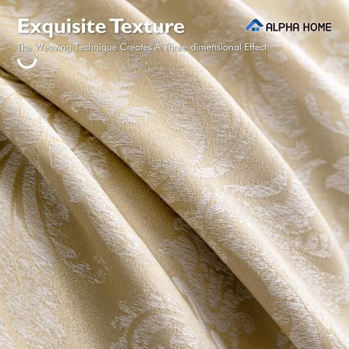 ALPHA HOME Queen Size Jacquard Bedding Comforter Set - All Season Luxurious Elegance With Cushion (1 Comforter, 2 Pillow Shams, 2 Euro Shams)