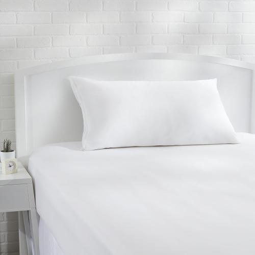 Amazon Basics King Pillow Protector with Zipper, Breathable 100% Cotton Hypoallergenic, Tight Weave, Machine Washable, White, 37 x 21 Inches, Pillows Not Included