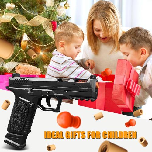 Automatic Shell Ejecting Toy Gun Pistol, Soft Bullet Toy Gun for Boys, Education Model Realistic Toy Pistol Shooting Game Toys Gifts Christmas Birthday for Kids 8