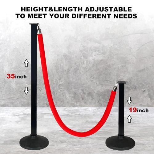 2 Pack Stanchions Post with Velvet Rope, Crowd Control Stanchions, Queue Pole for for Movie Theater, Party Supplies …