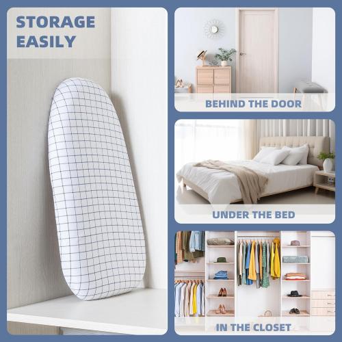 STORAGE MANIAC Tabletop Ironing Board with Folding Legs, Extra Wide Countertop Ironing Board with Cotton Cover, Portable Mini Ironing Board for Sewing, Craft Room, Household, Dorm, White