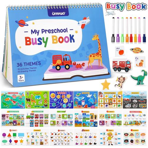 URMYWO My Preschool Busy Book for Toddlers 3-5, 36 Learning Activities