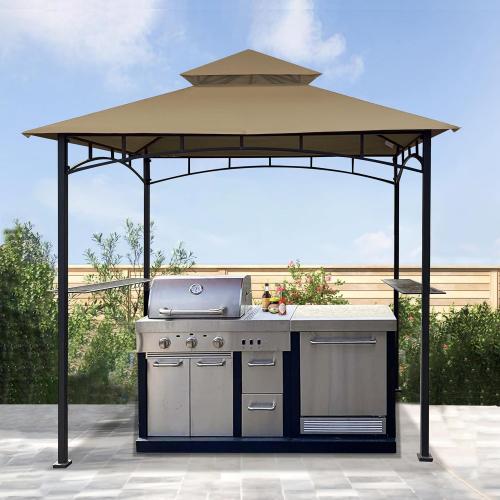 SCOCANOPY 8x5 Ft Replacement Grill BBQ Gazebo Top Compatible with Grill Gazebo Frame Model L-GG001PST-F,L-GG001PST-H,L-GG001PST-F2,(Khaki)