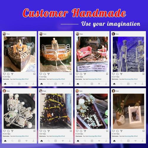 16 Pcs Halloween Mini Skeleton Figurine Decoration,6”Halloween posable Skeleton Decor,Small Plastic Skeleton Figure for Spooky Home Decor Haunted House Decorations Party Favors