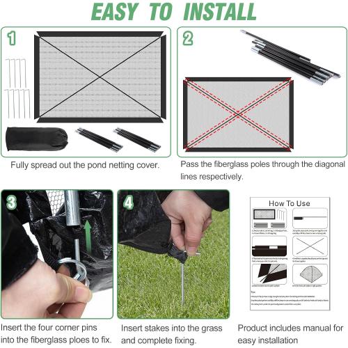 13 x 17 Ft Pond Netting for Koi Ponds - Heavy Duty Dome Net Tent Cover with Zipper, Keep Leaves Herons Out for Outdoor Garden Farm