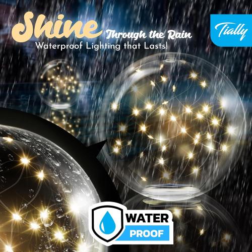 TIALLY Fairy Floating Pool Lights Solar Powered - 14 Inflatable Glow Balls for Pool, Solar Floating Lights for Pool, Floating Solar Pool Lights for Inground Pools, Pool Decorations Outdoor (4 Pack)