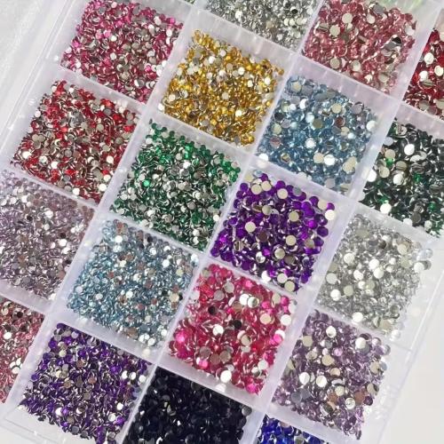 Multi-Color Nail Rhinestones Kit, Flatback Crystal Rhinestones Set in Organizer Box, Sparkling Gems Jewels for Acrylic Nails, Press-On Nails Art Decoration and DIY Crafts