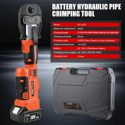 HZLZRZ Pro Press Tool with 1/2, 3/4, 1Pro Press Copper Crimper Tool with 12-Ton Hydraulic Power, Apply US Standard Copper Pipe or Stainless Steel Tube, Suitable for Plumber