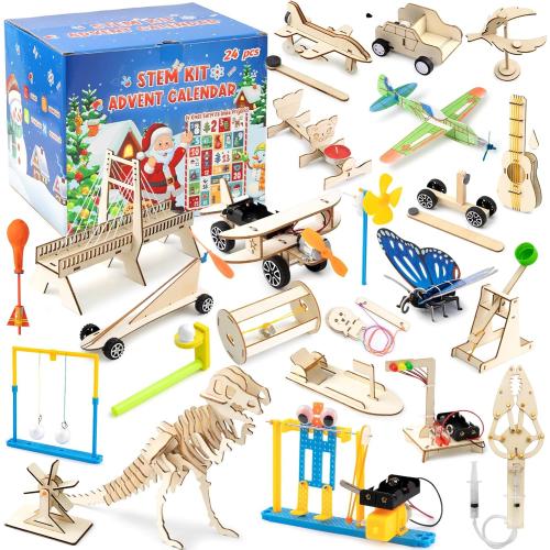 24Pcs Christmas Advent Calendar 2025 Toy STEM Kit Countdown Advent Calendar Educational Science Kit Building Toys Surprise for Kids Boys Girls