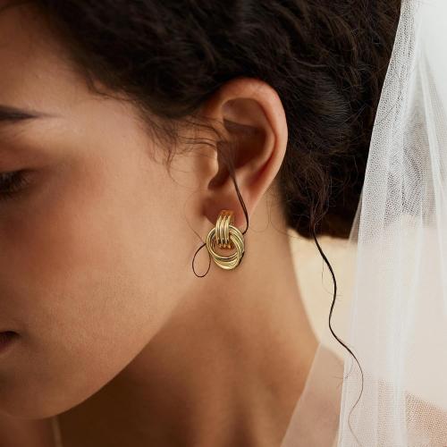 SHERLOVE Trendy Gold Plated Knot Earrings for Women Chunky Statement Drop Dangle Earrings Lightweight Hypoallergenic Fashion Accessories Gold Jewelry Gifts for Womens