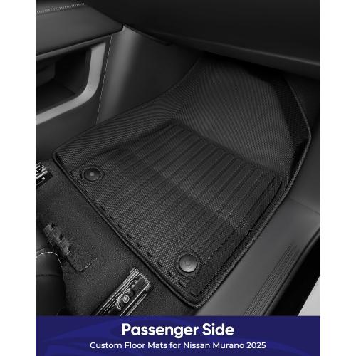 All Weather Car Floor Mats for Nissan Murano: 2025 2026 for SV SL Platinum, Custom Fit for Murano 1st & 2nd Row Floor Liners, Heavy-Duty Anti-Slip Black Rubber Accessories