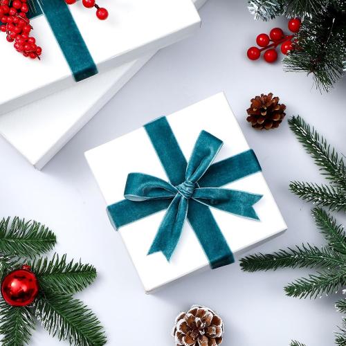 Chuangdi 1 Inch, 60 Yard Christmas Teal Blue Velvet Ribbon Wide Vintage Velvet Ribbons for Christmas Tree Ornaments Flower Bouquets Wedding Wreath Bow Making DIY Craft Choker