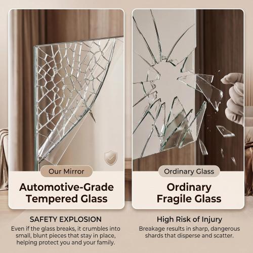 Antok Home Gym Mirror 48x24 2PCS, Large Full Length Wall Mounted Mirrors, Frameless Tempered Glass Full Body Mirror for Gym Yoga Dance Studio Garage Bedroom & Bathroom