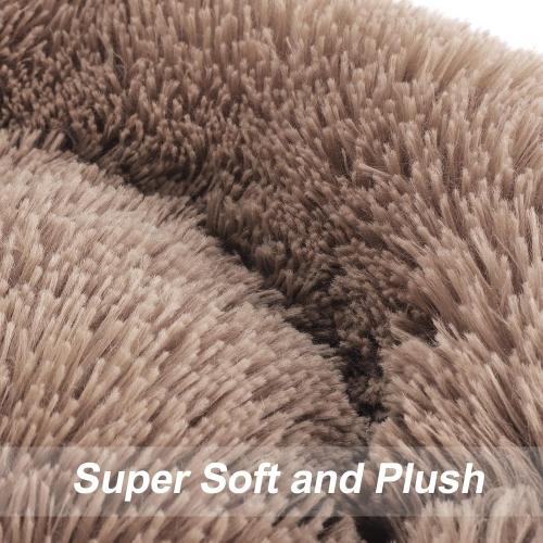 Size Small Color Brown  Orthopedic Dog Bed Comfortable Donut Cuddler Round Pet Beds Ultra Soft Washable Dog and Cat Cushion