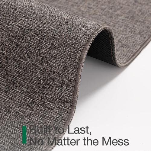 LUMI Ultra Thin Door Mat for Entryway, 48x72 Low Profile Non Slip Rubber Backing Indoor Doormat, Easy Clean Welcome Entrance Mat for Inside House, Patio, Brown