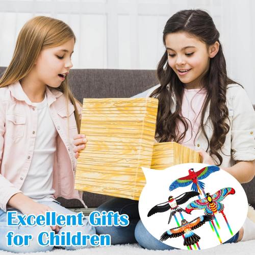 4Pcs Large Fishing Rod Kite for Kid Adults 23.62 Inch Vivid Swallow Parrot Phoenix Butterfly Kite Bulk, Easy to Fly, Kites for Adults Family in Spring Outdoor Beach Team Building