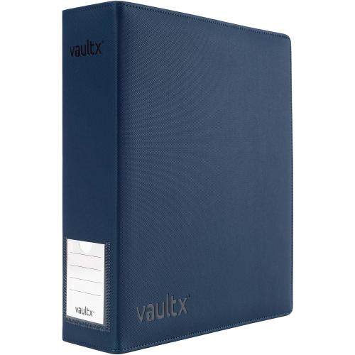 Vault X Large Ring Binder, 900 Cards, fits 9 Pocket Pages, Exo-Tec Material, 3 D-Ring Folder, for Trading Cards (Blue)