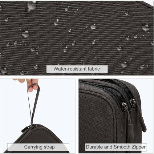 Coffee FYY Electronic Organizer, Large Travel Cable Organizer Bag Pouch Electronic Accessories Carry Case Portable Waterproof Double Layers All-in-One Storage Bag for Cable, Cord, Charger, Phone, Coffee