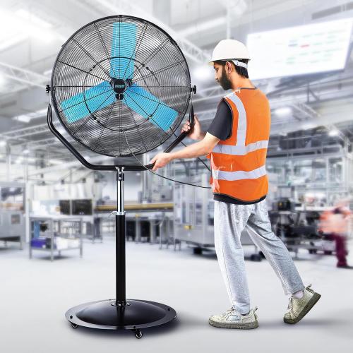 pasapair 8160 CFM 30 High Velocity Outdoor Misting Fan, Standing Fans for Patio Waterproof, Cooling Floor Fan 3-Speed, 360°Rotating, Adjustable Height,4 Casters, Heavy Duty Metal Industrial Fan