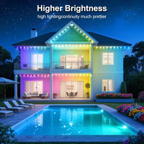 400Ft Permanent Outdoor Lights for House Waterproof, IP67 LED Eave Lights with App/Remote Control, Outdoor Permanent led Lighting for House Roof Decor,Christmas,Party,All Holiday and Daily