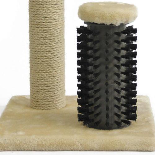 Amazon Basics Cat Scratching Post with Self Groomer for Indoor Cats & Kittens, Small (16.5 H), Beige
