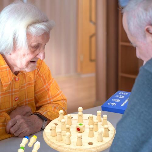 Easy Memory Games for Dementia Patients, Color Matching Dementia Activities for Seniors, Wooden Alzheimers Products for Elderly, Fidget Sensory Busy Board Gadgets Gifts