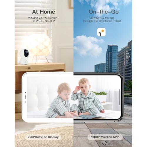 ARENTI Baby Monitor with Camera and Audio B2 Set, 2.4G WiFi with Phone App