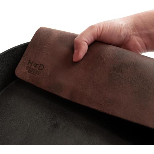 Hide & Drink, Squared Potholder Sheet, Cookware Kitchen and Bakery Supplies, Home Essentials, Protection Sheet, Full Grain Leather, Handmade, Bourbon Brown