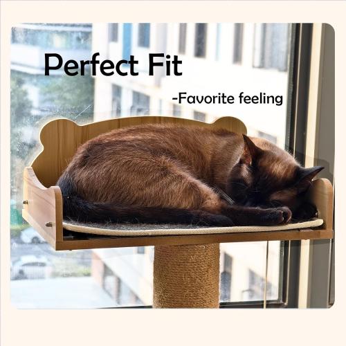 Cat Window Perch Felt Pad 15, Adjustable Cats Window Bed for Climbing and Sunbathing, Attach Adhesive (Black Felt Cushion Only)