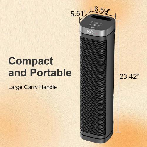 Portable Space Heater, 1500W Ceramic Heating Fan with Thermostat, Remote Control, 3 Heating Modes, 70° Oscillation, Ideal for Office, Home, and Bedroom Use