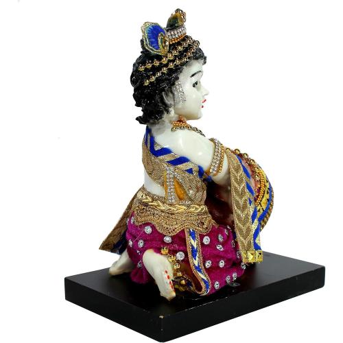 eSplanade - Hand-Carved Lord Krishna Kishan Makhan Chor Murti Idol Statue Sculpture - Resin - 7.5 - Multicolor