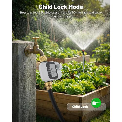 [All-New 2027] Sprinkler Timer with Brass Inlet, Unistyle Programmable Water Timer for Garden Hose, IP55 Waterproof Hose Timers with Manual and Automatic Irrigation Timers Yard Lawn Patio Heavy Duty