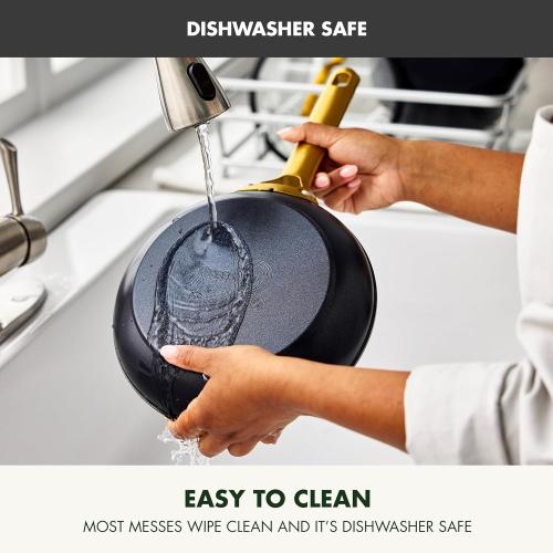 GreenPan Nonstick Reserve Pro 8, 10 & 12” Frying Pan Set, NSF Certified Ceramic, Hard Anodized PFAS-Free Skillets, Stainless Steel Handles, Oven & Dishwasher Safe, Black