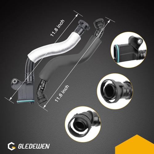 PCV Valve Engine Crankcase Vent Oil Separator Breather Hose 3-Piece Replace 06H103495AB, 06H103495AH, 06H103495B Compatible with Audi A3 A4 A5 Q5 TT VW Beetle CC Jetta Passat Tiguan 1.8 2.0TSI