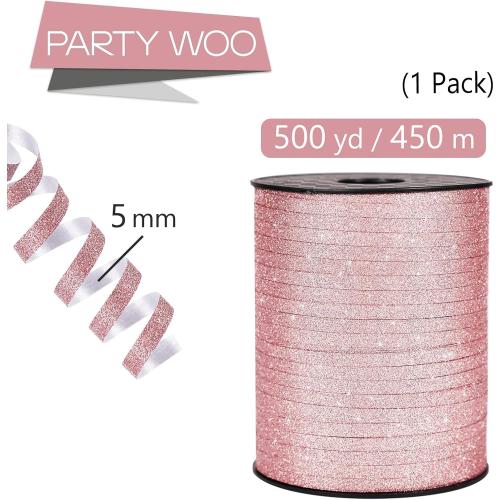 PartyWoo Rose Gold Ribbon - 500 Yard Curling Ribbon for Crafts, Balloons, Gift Wrapping, Hair, Florist Flowers (1 Roll)
