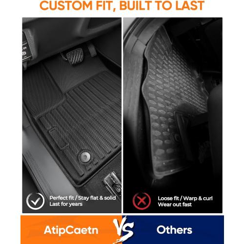 All Weather Car Floor Mats for Nissan Murano: 2025 2026 for SV SL Platinum, Custom Fit for Murano 1st & 2nd Row Floor Liners, Heavy-Duty Anti-Slip Black Rubber Accessories