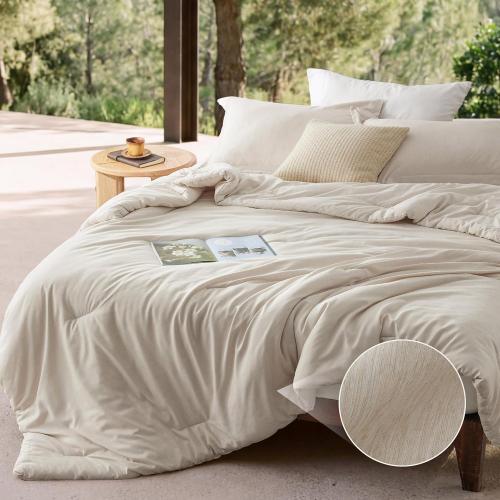 Bedsure king Comforter  - Beige Soft Bedding for All Seasons, Cationic Dyed King Size Comforter 120x98