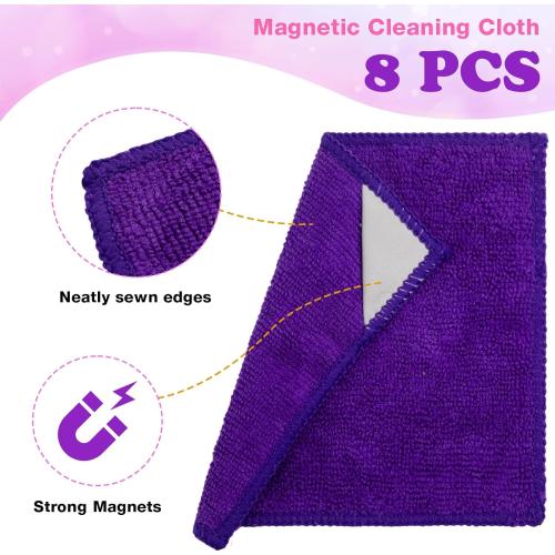 8 Pcs Magnetic Cleaning Cloth Dry Erase Reusable Magnetic Microfiber Whiteboard Cleaning Cloth Towel for Dry Erase Board Whiteboard Classroom Home Office(Multiple Colors,6 x 6 Inch)