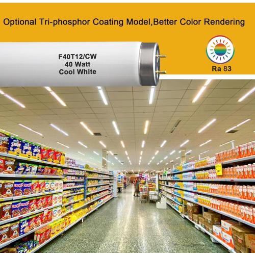 (6 Pack) F40T12 48 inch luorescent Bulbs,T12 4 Foot Linear Fluorescent Tube,40 watts,2600 lumens,4100K Cool White,Replacement Tubes for Sylvania 21371 F40CWX,Philips 423129 F40T12/CW