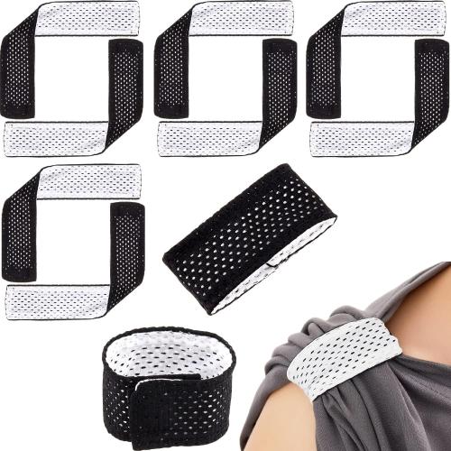 Amylove 8 Count Softball Sleeve Holders Jersey Sleeve Ties with Hook and Loop Fasteners Straps for Shirts Scrunchies for T-Shirts Soccer Baseball Sports Activities(Black, White)