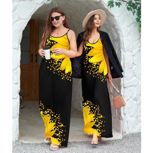 Size S Wolddress Womens 2025 Casual Sleeveless Sundress Plus Size Loose Plain Long Summer Beach Maxi Dress