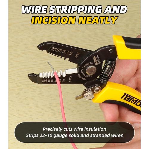 DOWELL Wire Stripper, 10-22 AWG Wire Cutter, Stripping Tool