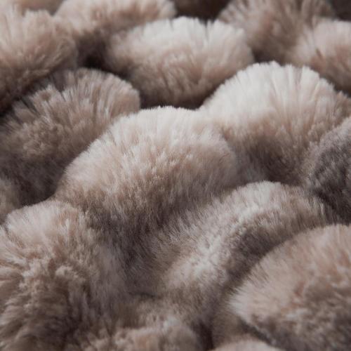 COOVA Faux Fur Throw Blanket for Couch, Cozy Soft and Fuzzy Plush Rabbit Fur Bubble Blanket for Sofa Bedroom Living Room, 50x60 Inches Tie Dye Brown