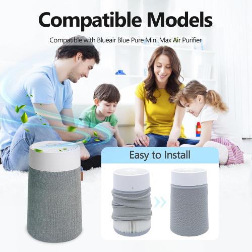 2 Packs Cloth Washable Pre-filter Cover for Blueair Blue Pure Mini Max Air Purifi-er, Premium Fabric Mini Max Pre Filter