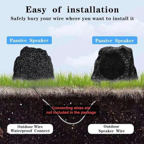 STUDIOFINIX Outdoor Rock Speakers Waterproof, 600 Watt 8 Inch Superior Timbre IPX7 Weatherproof Design for Garden,Patio,Pool,Deck,BBQ (Pair)