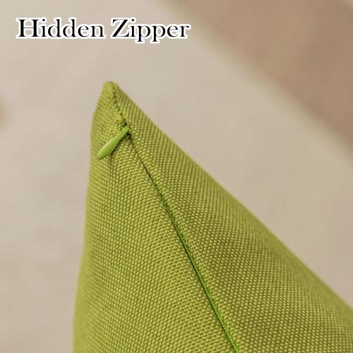 Demetex Outdoor Pillow Covers 18x18 Set of 4 Green Waterproof Pillow Case Square Decorative Throw Pillows for Christmas Patio Furniture Couch, 18 x 18 Inch, Grass Green