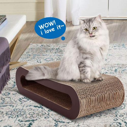 FluffyDream 2in1 Cat Scratcher Cardboard Lounge Bed, Cat Scratching Board, Durable Board Pads Prevents Furniture Damage